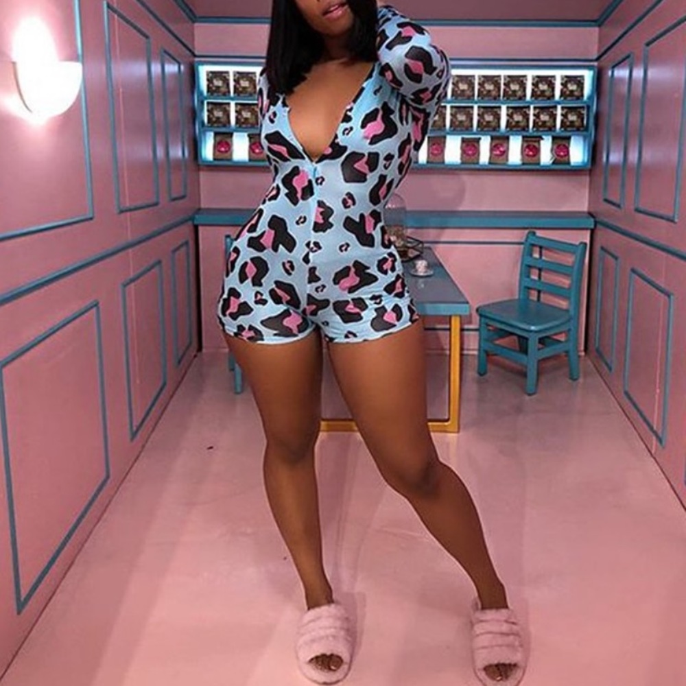 🌸 Blue Animal Print Marisa Lounge Sleepwear